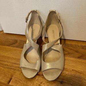 Nine West soft gold shimmery sandal